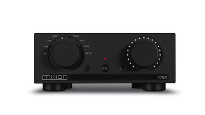 Mission integrated amp 778X Black frontal view 