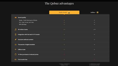 Screenshot Qobuz-US-Website