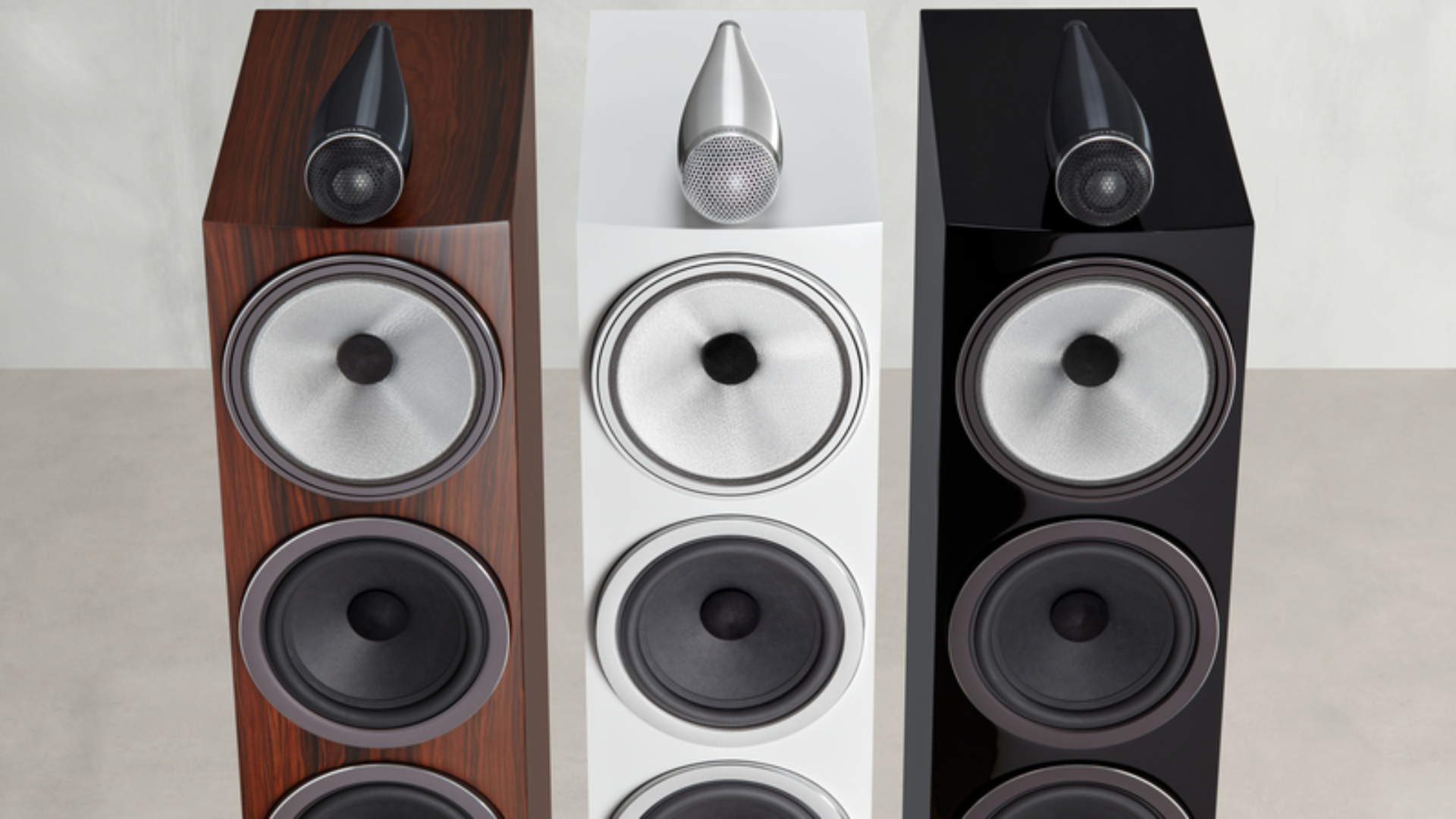 The new 700 Series by Bowers & Wilkins in various finishes (Image Credit: Bowers & Wilkins)