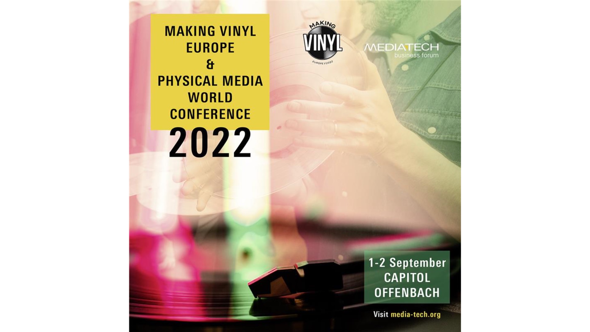 The event is only open to expert visitors will take place in Offenbach, Germany on September 1 and 2, 2022. (Image Credit: Making Vinyl/Media-Tech)
