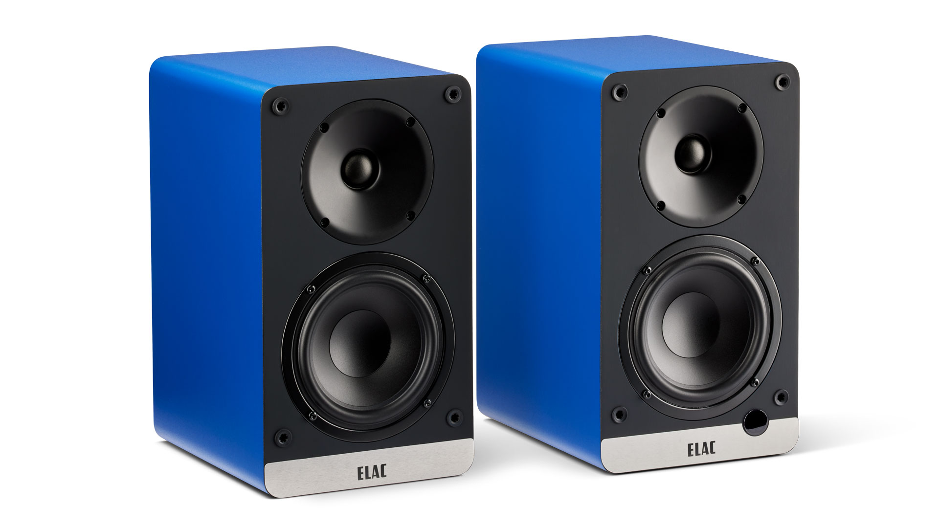 The new powered speakers ConneX DCB41 by ELAC in blue (Image Credit: ELAC)