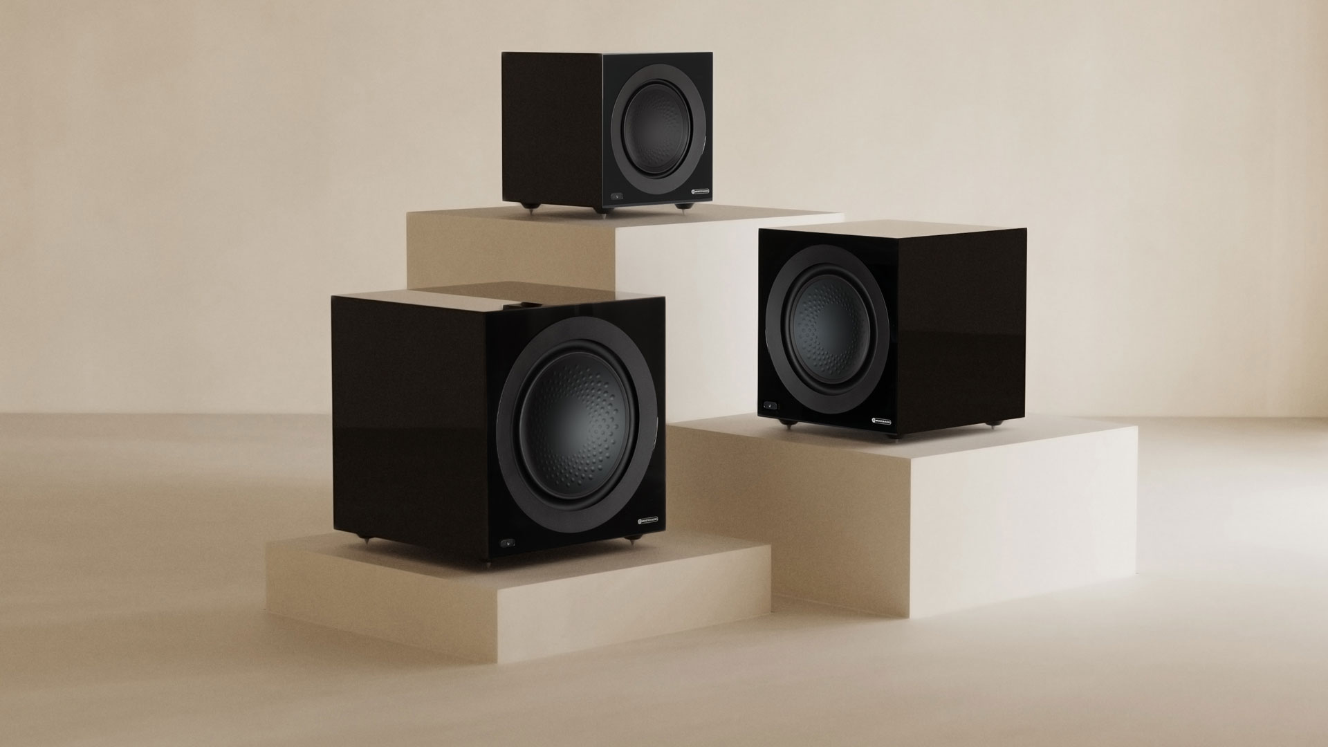 The three new "Anthra" subwoofers from Monitor Audio (Image Credit: Monitor Audio)