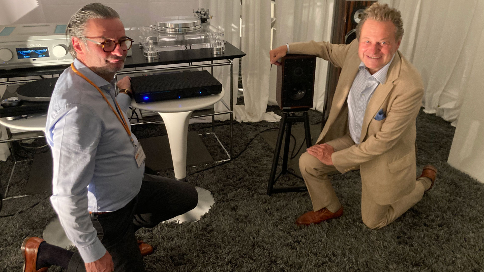 German distributor Jürgen Reichmann and Musical Fidelity owner Heinz Lichtenegger present the two new devices
