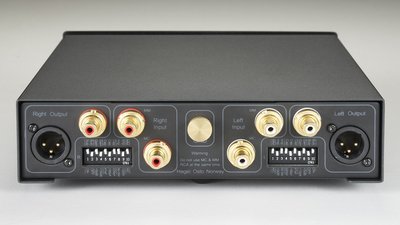 Hegel V10 Phono Preamp Rear with Connections